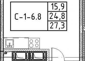 Продается квартира студия, 27.3 м2, Санкт-Петербург, муниципальный округ Московская Застава