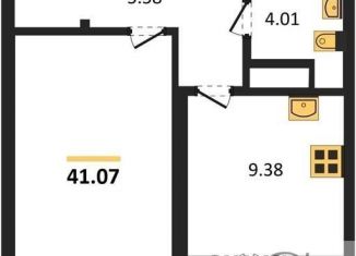 Продается 1-ком. квартира, 41.1 м2, Новосибирск, Ипподромская улица, 1/1, метро Площадь Ленина