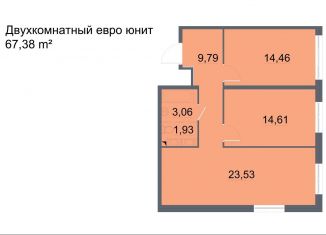 Продается 2-ком. квартира, 67.4 м2, Санкт-Петербург, проспект Большевиков, уч3, ЖК Про.Молодость