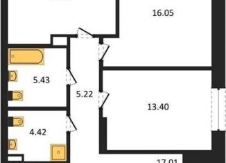 Продаю трехкомнатную квартиру, 85.8 м2, Новосибирск, Красный проспект, 167/3, ЖК Расцветай на Красном