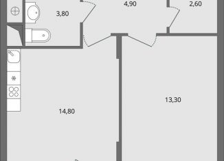 1-ком. квартира на продажу, 41 м2, Липецк, ЖК Атмосфера