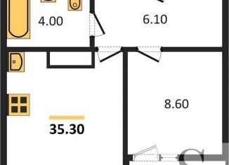 Продажа однокомнатной квартиры, 35.3 м2, Новосибирск, Калининский район