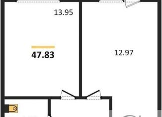 Продажа 1-комнатной квартиры, 47.8 м2, Новосибирск, улица Державина, 47, метро Маршала Покрышкина