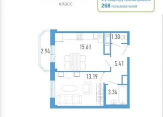 Продаю однокомнатную квартиру, 40.3 м2, Мурино, улица Шувалова, 22к3, ЖК Витамин