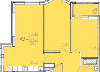 Продажа 2-ком. квартиры, 79.4 м2, Пенза, улица Студёный Кордон, 47, Железнодорожный район