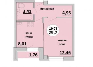Продается 1-ком. квартира, 30 м2, Новосибирск, Тульская улица, 80, ЖК Тульский