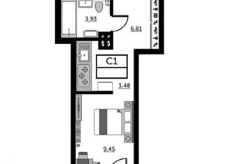 Продам квартиру студию, 23.9 м2, Ростов-на-Дону, ЖК Рубин, Красноармейская улица, 157Вс3