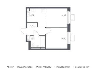 Продается 1-комнатная квартира, 34.3 м2, Московская область, жилой комплекс Томилино Парк, к5.4