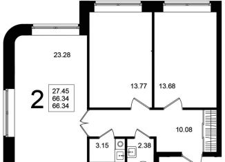 Продается 2-комнатная квартира, 66.3 м2, Химки