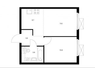 Продается 2-комнатная квартира, 36.3 м2, посёлок Коммунарка, Проектируемый проезд № 7094, ЖК Бунинские Луга