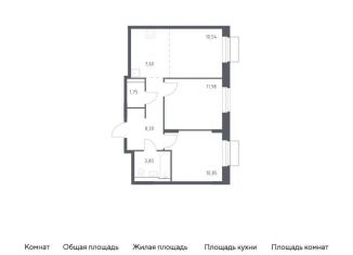 Продаю 2-комнатную квартиру, 54.7 м2, Красногорск, жилой комплекс Квартал Строгино, к2