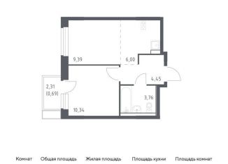 Продажа двухкомнатной квартиры, 34.6 м2, Москва, жилой комплекс Квартал Марьино, к1