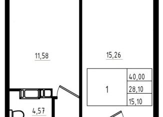 Продажа 1-комнатной квартиры, 40 м2, Мурино, ЖК Тридевяткино Царство