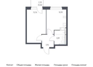 Продаю 1-комнатную квартиру, 35.2 м2, Московская область, жилой комплекс Прибрежный Парк, 9.1