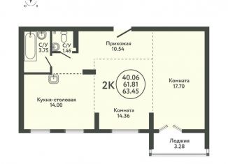 Продается 3-комнатная квартира, 63.5 м2, село Верх-Тула