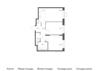 Продается 2-ком. квартира, 52.8 м2, Московская область, жилой комплекс Прибрежный Парк, 9.2
