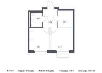 Продаю 1-комнатную квартиру, 35.4 м2, Москва, жилой комплекс Квартал Марьино, к2