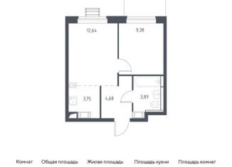 Продам 1-комнатную квартиру, 34.3 м2, Московская область, жилой комплекс Прибрежный Парк, 9.1