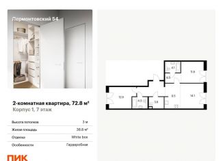 Продается двухкомнатная квартира, 72.8 м2, Санкт-Петербург