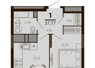 Продам однокомнатную квартиру, 37.8 м2, Рязань
