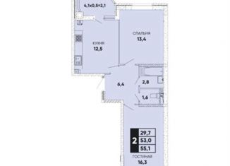 Продам 2-ком. квартиру, 54 м2, Ростов-на-Дону, Берберовская улица, 30с2, Пролетарский район