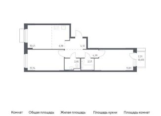Двухкомнатная квартира на продажу, 60.1 м2, поселение Филимонковское, жилой комплекс Квартал Марьино, к2