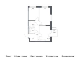 2-комнатная квартира на продажу, 54.5 м2, Москва, жилой комплекс Алхимово, 15