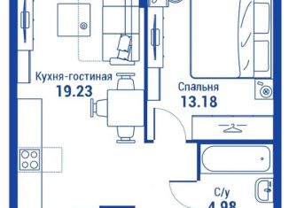 2-ком. квартира на продажу, 43.1 м2, Москва, ЖК АйЛав, улица Годовикова, 11к4