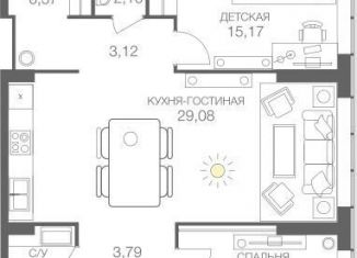 Продам 2-ком. квартиру, 83.7 м2, Москва, Шелепихинский тупик, станция Шелепиха