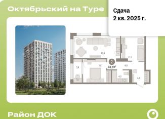 3-комнатная квартира на продажу, 63.2 м2, Тюмень, Калининский округ