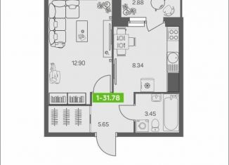 Продаю 1-ком. квартиру, 31.8 м2, Архангельск, Соломбальский округ