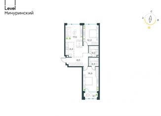 Продажа трехкомнатной квартиры, 65.6 м2, Москва, жилой комплекс Левел Мичуринский, к6