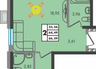 Продаю двухкомнатную квартиру, 66.3 м2, Краснодар, улица имени Генерала Брусилова, 5лит1.2