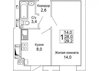 1-комнатная квартира на продажу, 29.2 м2, Волгоград, Кировский район, Санаторная улица, 39