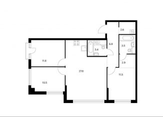 Продаю 3-комнатную квартиру, 80.4 м2, Москва, метро Кунцевская