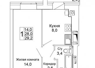 1-ком. квартира на продажу, 29.2 м2, Волгоград, Кировский район