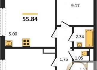 Продажа 2-ком. квартиры, 55.8 м2, Новосибирск, метро Площадь Ленина, площадь Ленина