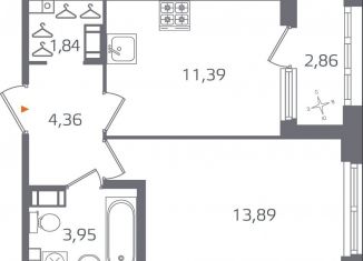 Продам однокомнатную квартиру, 36.9 м2, Санкт-Петербург, муниципальный округ Финляндский