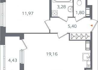 Продажа 1-ком. квартиры, 43.8 м2, Санкт-Петербург, муниципальный округ Финляндский