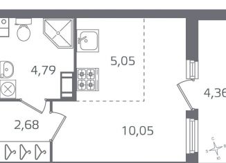 Квартира на продажу студия, 24.8 м2, Санкт-Петербург, муниципальный округ Финляндский