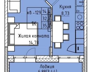 Продам 1-комнатную квартиру, 35.7 м2, Чита