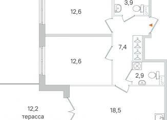 2-ком. квартира на продажу, 61.6 м2, Пушкин