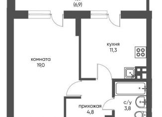 Продам 1-комнатную квартиру, 42.4 м2, Новосибирск, метро Золотая Нива, улица Коминтерна, 1с