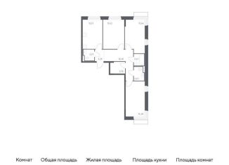 3-комнатная квартира на продажу, 77.7 м2, поселение Филимонковское, жилой комплекс Квартал Марьино, к1