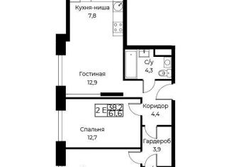 Продаю двухкомнатную квартиру, 61.6 м2, Москва, улица Намёткина, 10Д, район Черёмушки