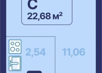 Продается квартира студия, 22.7 м2, Екатеринбург, проспект Космонавтов, 9, Железнодорожный район