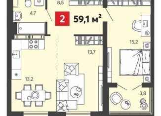 Продажа 2-комнатной квартиры, 59.1 м2, Пензенская область