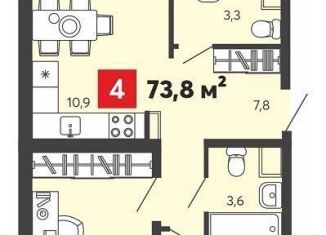 4-ком. квартира на продажу, 73.8 м2, Пензенская область