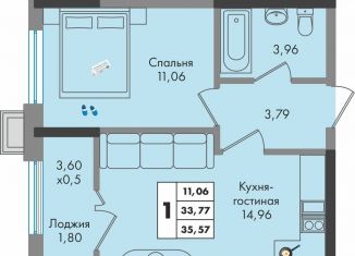 Продаю однокомнатную квартиру, 35.6 м2, Краснодарский край, улица имени Генерала Брусилова, 5лит1.2
