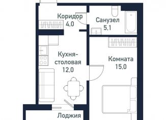 Продам однокомнатную квартиру, 36.1 м2, Челябинская область, улица имени капитана Ефимова, 4
